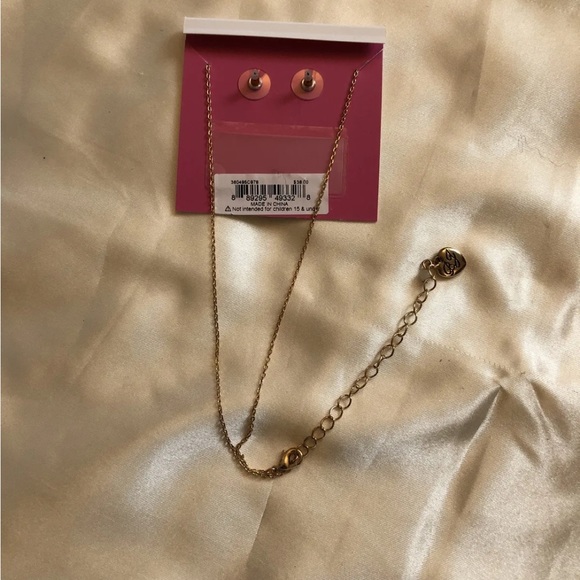 Betsey Johnson Gold Tone Hamsa Hand Pendant Necklace + Evil Eye Stud Earrings - Picture 8 of 11